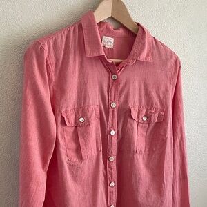 J. Crew The Perfect Shirt Womens button down | red | 100% cotton | size medium